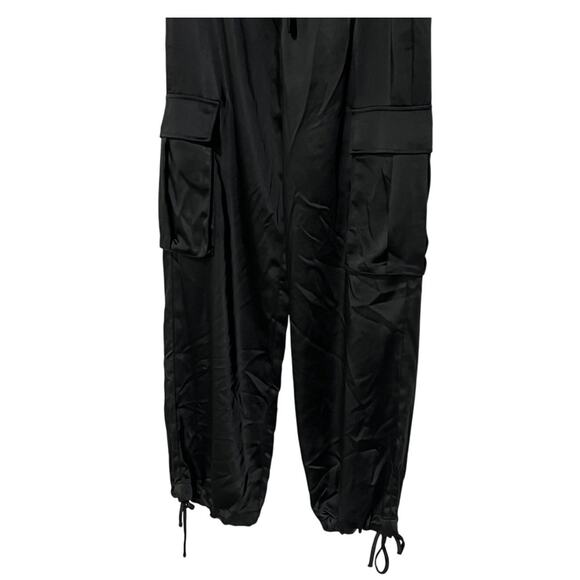 SANCTUARY WOMENS SIZE 25 EVE MID RISE SATIN CARGO PANTS BLACK NEW - Picture 9 of 14